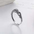 wholesale S925 Sterling Silver Retro New Style Bold Spirit Snake Ring Niche Design Luxury Exquisite Index Finger Ring for Men and Women-0-1
