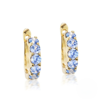 wholesale S925 Sterling Silver With Colorful Zircons And Turquoise, A Light Luxury And Trendyins-Gold-Light Blue Diamond 925 Silver