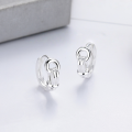 wholesale S925 Sterling Silver Korean Style Rope Knot Double Hoop Clasp Fashion OL Fresh and Unique Design Versatile Earrings-0-1