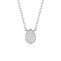wholesale 925 Sterling Silver New Drop-shaped Zircon Pendant Necklace, Ins Style Minimalist Niche Light Luxury Collarbone Chain-0-0