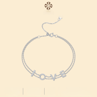 wholesale S925 silver fashion simple and elegant new LOVE letter-shaped moissanite trending bracelet for women-Moissanite bracelet
