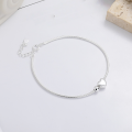 wholesale S925 Sterling Silver Korean Minimalist Style Cold-Toned Heart-Shaped Snake Chain Bracelet Versatile Design Trendy Accessory-0-1