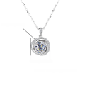 wholesale PT950 plated 925 silver moissanite necklace with classic fine workmanship, rotating fashion, simple cross pendant, hot-selling internationally-0-6
