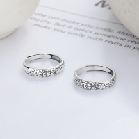 wholesale S925 Silver Retro Antique Multi-Blessing Pattern Carved Auspicious Meaning Creative Design Open Adjustable Ring-YFJ1149/polished about 3 grams opening adjustable