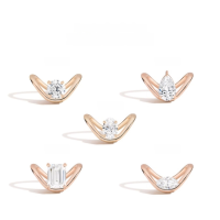 wholesale S925 Sterling Silver V-Shape Large Center Stone Moissanite Engagement Ring Factory Wholesale Custom 2 Carat 2025-2 carat round moissanite ring  US size 8 (China size 17)