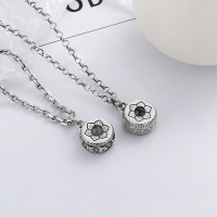 wholesale Sterling silver retro antique lotus pattern six-word mantra heart sutra three-dimensional pendant-YP134M/Single Pendant A Approx. 8.9g 99 Silver