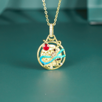 wholesale 925 Silver Dunhuang-style Original Women's Necklace, Niche Design, High-end Feel Accessory, Resin Drip Craft, Exquisite Jewelry Wholesale-14K gold necklace 925 silver