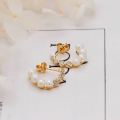 wholesale S925 Silver Plated 14K Gold French Minimalist Niche Design Pearl Earrings-0-2