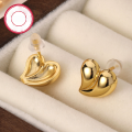 wholesale S925 Sterling Silver 3D Polished Heart Stud Earrings, Fashionable, Simple, Sweet and Cute for Daily Wear-0-3