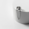 wholesale Sterling Silver S925 Chain No Piercing Ear Clip for Women, Elegant Smooth Minimalist Helix Ear Cuff G8678-0-3