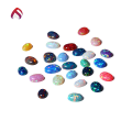wholesale Metal material, synthetic opal OPAL oval egg-shaped wish hot-selling synthetic opal earring pendant inlay matching stone-0-1