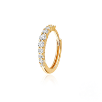 wholesale S925 Sterling Silver Classic Versatile Super Sparkling Zircon-studded Hoop Ear Clasp Earrings Forins。-Single gold #2 925 silver