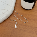 wholesale S925 Sterling Silver Korean Geometric Drip Glaze Necklace for Women, Minimalist Niche Luxury Ins Style Collarbone Chain-0-5