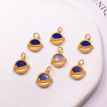 wholesale S925 silver gold-plated chain connector pendant bracelet bead DIY semi-finished new product with natural lapis lazuli accessories-0-2