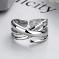 wholesale S925 Sterling Silver Irregular Creative Multi-layer Wrap Open Ring, Popular in Europe and America for Fashion Trendsetters-0-2