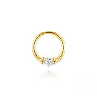 wholesale S925 Sterling Silver Minimalist Zircon Geometric Rhinestone Ear Cuff, Nose Ring-Single gold #3