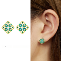 wholesale 925 Sterling Silver【Palace - Iris of Blessings】New Chinese Style Shell Pearl Earrings, High-End Feel-Iris Gifford Stud Earrings 925 Silver