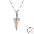 wholesale 925 Sterling Silver Necklace with Austrian Iridescent Geometric Crystal, Cross-Border Bestseller, Manufacturer-0-0