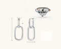 wholesale S925 Sterling Silver Korean Instagram Style Asymmetric Moissanite Earrings for Women, Fashionable and Elegant Personality Earring Drop Wholesale-0-6