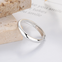 wholesale S925 Silver Cloud Tide Pavilion Fashion Minimalist Plain Circle Smooth Surface Versatile Fresh and Trendy Design Open Ring-YJ1301/approx. 2.3g Adjustable opening