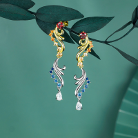 wholesale 925 Sterling Silver Irregular Long Drop Earrings for Autumn and Winter, Exquisite Ear Pins with a High-End Feel-Pearl Tassel Style 925 Silver