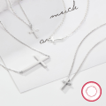 wholesale S925 Sterling Silver Cross Pendant Necklace for Women, Minimalist and Versatile Choker, Light Luxury and Unique High-End Feel-0-3