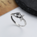 wholesale S925 Sterling Silver Creative OrientalStyle Cubic Rose Flower Ring Elegant Lady DesignRing-0-2