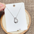 wholesale Fine Silver 999 Irregular Circle Drop Necklace for Women, High-End Sense, Versatile and Elegant Collarbone Chain, Internet Celebrity Same Style-0-1