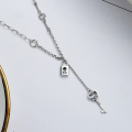 wholesale S925 Sterling Silver Korean Dongdaemun Hot-Selling Key Lock Tassel Pendant Creative Personalized Necklace for Women-0-0