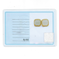 wholesale Gold-plated 925 Sterling Silver with Cold Enamel Inlaid Hetian Jade Square Stud Earrings for Women-0-5