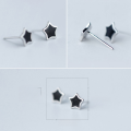 wholesale S925 Sterling Silver Earrings Women Korean Wholesale Black Small Star Ear Studs Artistic Five-Point Star Ear Accessories E0995-0-3