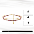 wholesale S925 Sterling Silver Amethyst Quartz Double Layer Anklet for Women, Elegant Summer and Fall Ankle Chain-0-1