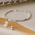 wholesale S925 Sterling Silver Chinese Style Bamboo Node Broken Silver Bell "Sui Sui Ping An" Design Bracelet S6952-0-0