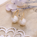 wholesale S925 Silver Plated 14k Gold French Pearl Earrings, Fall New Collection-0-1