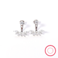 wholesale 925 Sterling Silver Full Diamond Row Stud Earrings with Round Zircon, Convertible for Two-Way Wear, Fashionable and Luxurious, Exquisite and High-End Design-0-6
