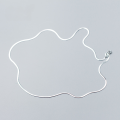 wholesale S925 Silver Necklace for Women, Simple Korean-style Flat Snake Chain, Personalized Smooth Surface Short Pendant, Ins-style Collarbone Chain Wholesale D3221-0-0