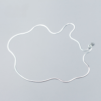 wholesale S925 Silver Necklace for Women, Simple Korean-style Flat Snake Chain, Personalized Smooth Surface Short Pendant, Ins-style Collarbone Chain Wholesale D3221-S925 Silver Necklace>925 Silver
