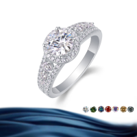 wholesale S925 sterling silver cross-border wholesale 2ct full-cut colored moissanite women's ring jewelry with premium feel-Yellow>US 7