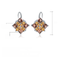 wholesale S925 Silver Designer Natural Gemstone Earrings,Citrine Ear Studs with Gemstone-0-0