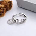 wholesale S925 Sterling Silver Korean Style Chain Link Spliced Fringe Circle English "LOVE" Open Ring-0-2