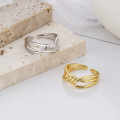 wholesale S925 sterling silver multi-layer twisted open ring, trendy and stylish luxury fashion statement piece-0-0