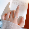 wholesale S925 Sterling Silver Love Freshwater Pearl Ring for Women, Minimalist, Adjustable Heart-Shaped Ring, Xiaohongshu Same Style-0-3