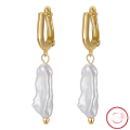 wholesale S925 Sterling Silver Baroque Pearl Earrings, Natural, Versatile and Stylish, Direct from Manufacturer-0-0
