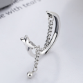 wholesale S925 Sterling Silver Korean Style English Word Chain Link Tassel Ball Pendant Trendy Open Ring-0-0