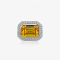 wholesale Golden, elegant minimalist rectangle 10*1414-carat high-carbon diamond ring, sizes 5-9 available-0-0