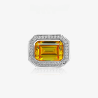 wholesale Golden, elegant minimalist rectangle 10*1414-carat high-carbon diamond ring, sizes 5-9 available-Golden 10*14【R-0965】 No.5