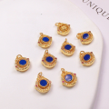 wholesale S925 silver gold-plated natural lapis lazuli accessories cylinder square tube bead drop pendant bracelet string DIY semi-finished products-0-1