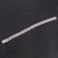wholesale S925 silver plated zirconia 15mm thick Cuban chain unisex rhombus two-row diamond hip-hop bracelet-0-0