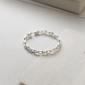 wholesale S925 Silver Interlocking Chain Ring Geometric Minimalist Ins Korean Style Index Finger Jewelry J9098-0-0