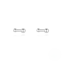 wholesale 925 Sterling Silver Small Silver Round Bead Elegant Advanced Zircon Versatile Daily Ear Stud For Pierced Ears-Silver-plated--6mm earrings 99 silver